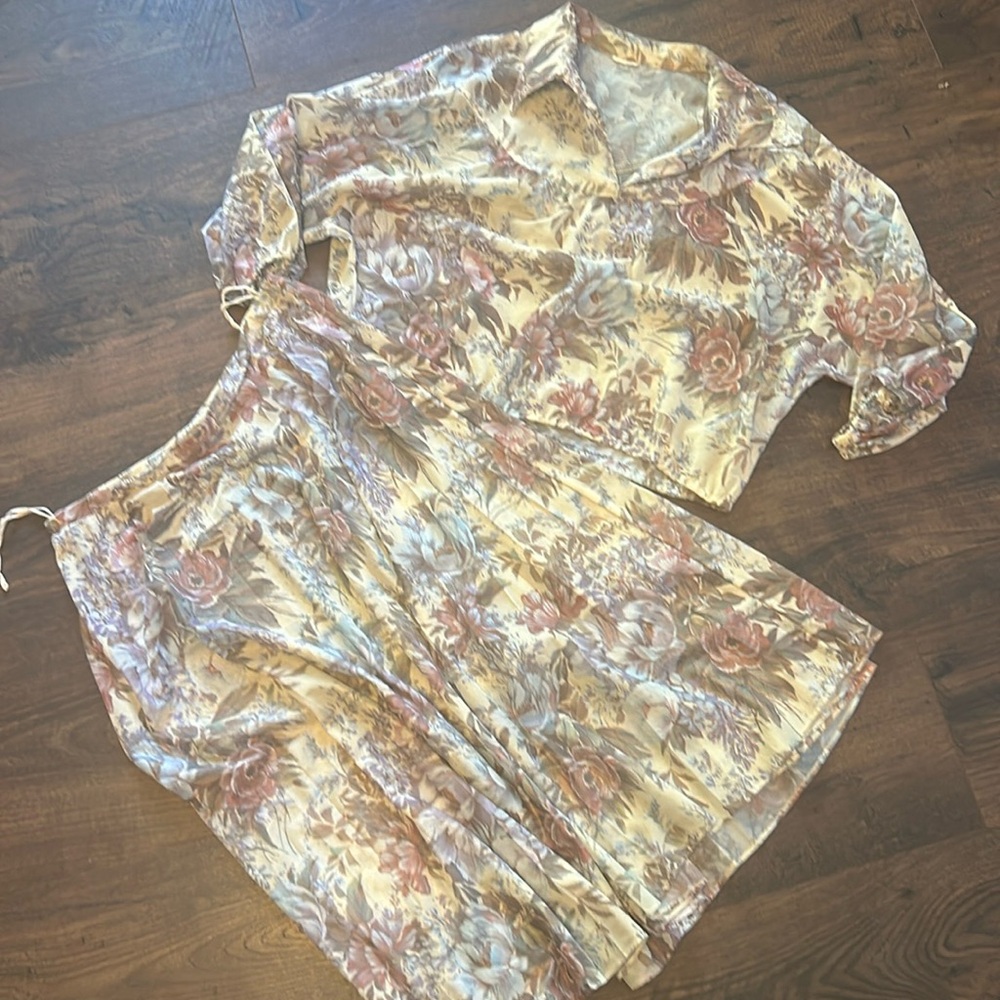 Vintage sheer skirt set s